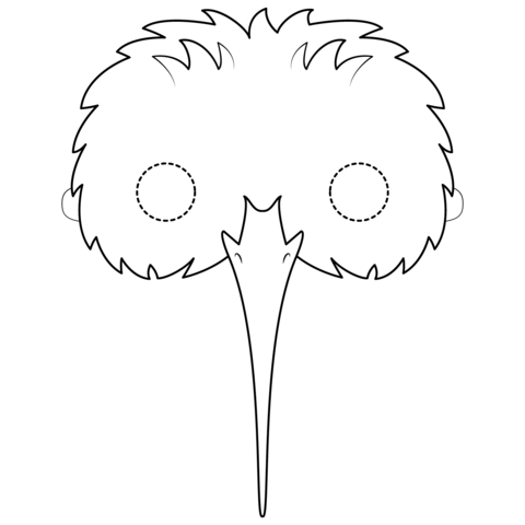 Kiwi Bird Mask Coloring Page